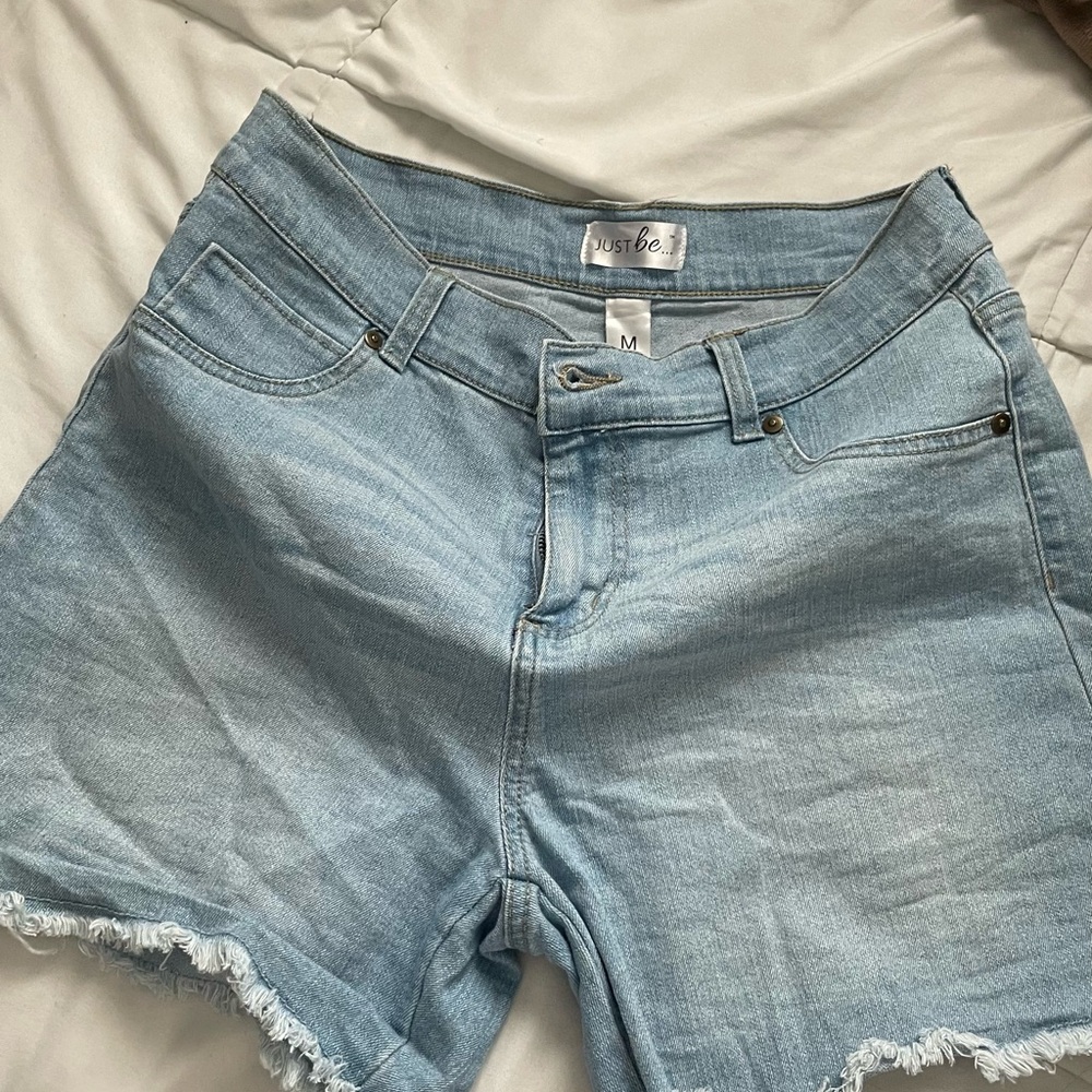 Just Be Light Blue Jean Shorts